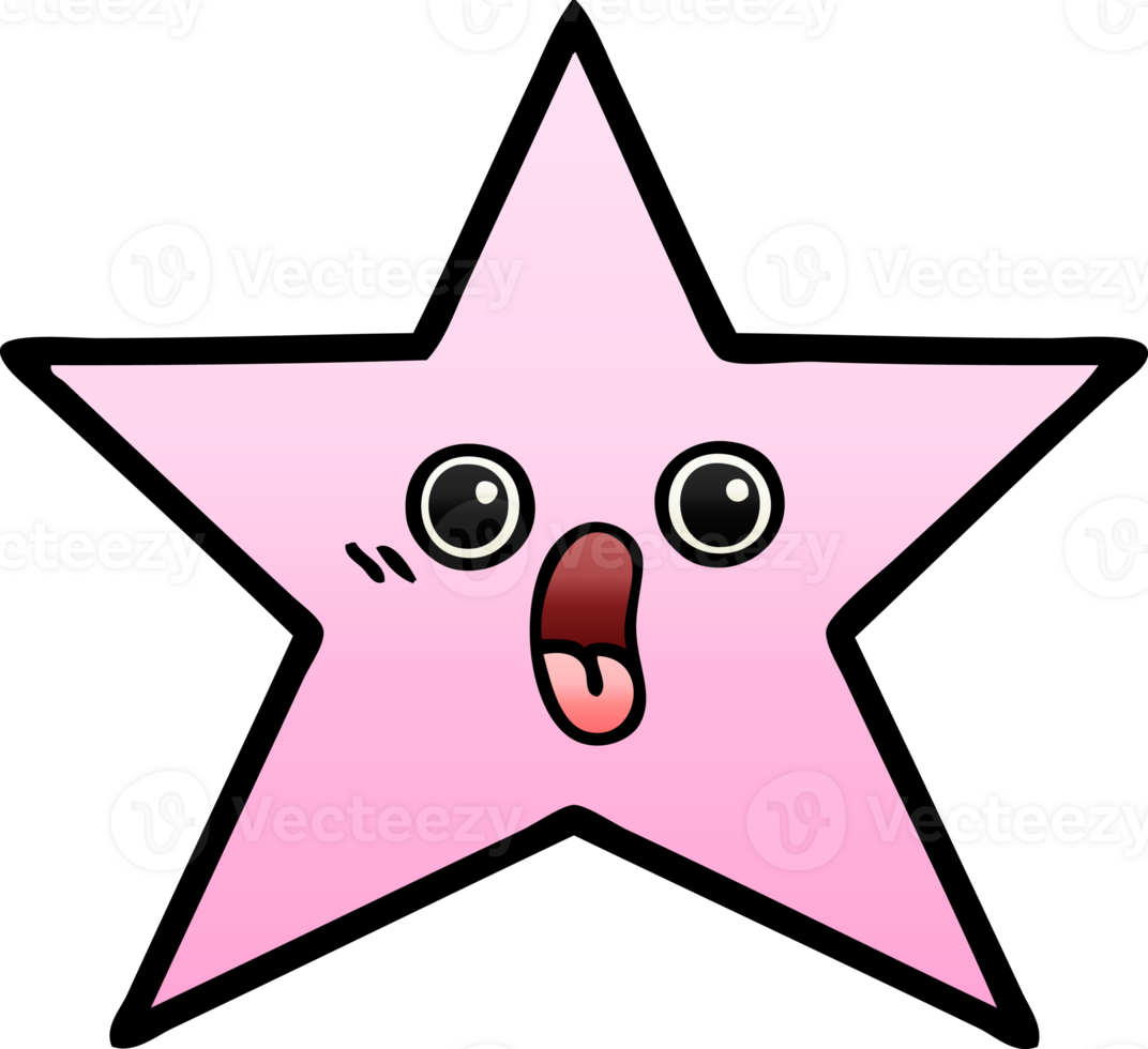 gradient shaded cartoon of a star fish png