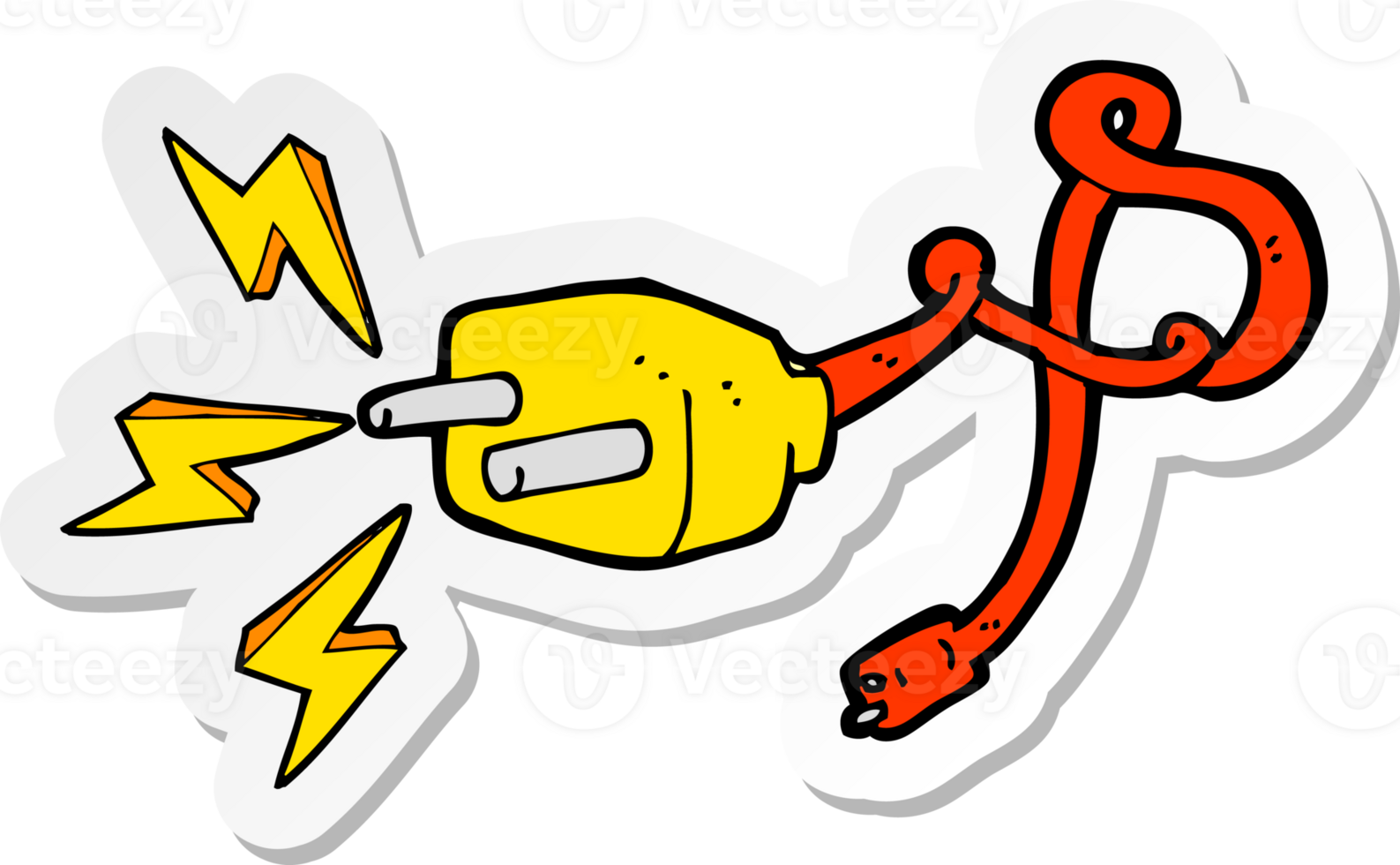 sticker of a cartoon plug png