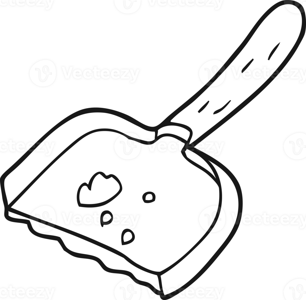 hand drawn black and white cartoon dust pan png