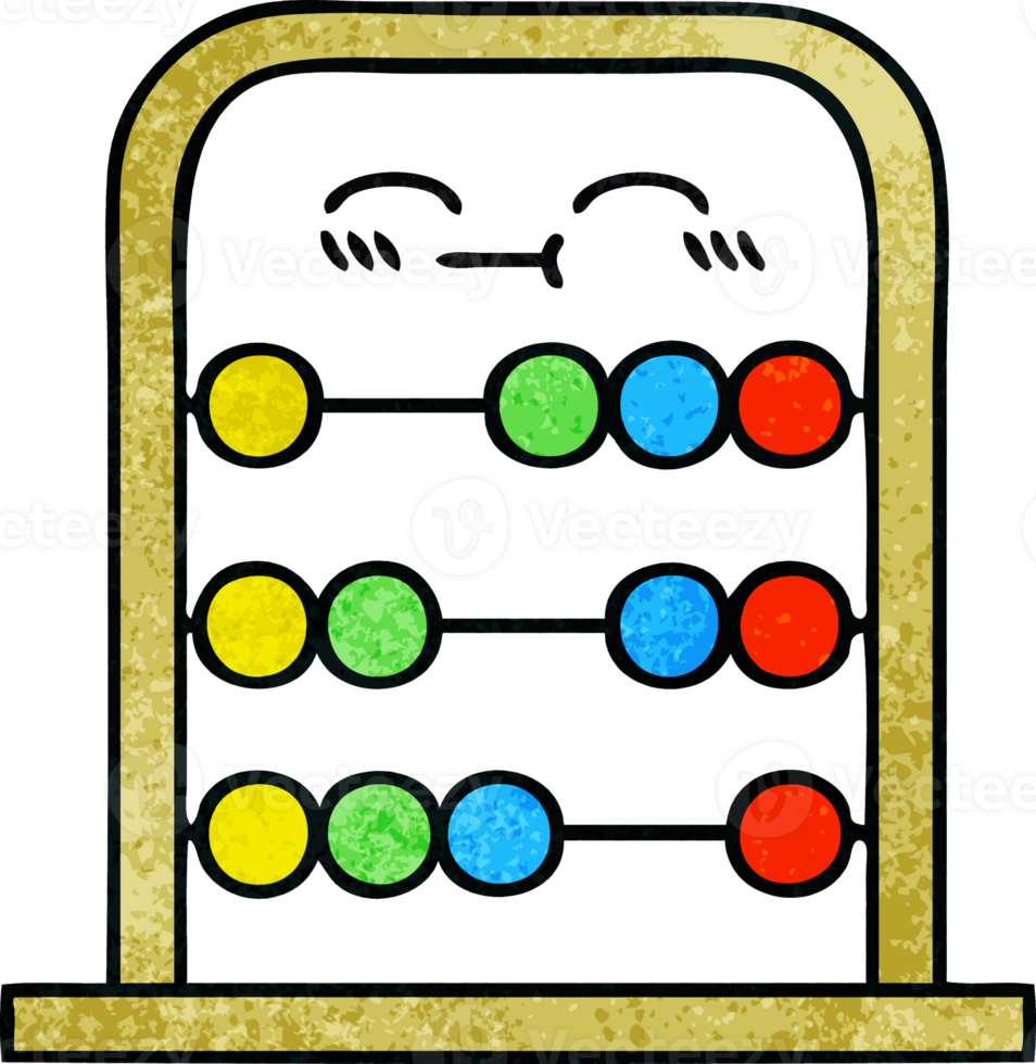retro grunge texture cartoon of a abacus png