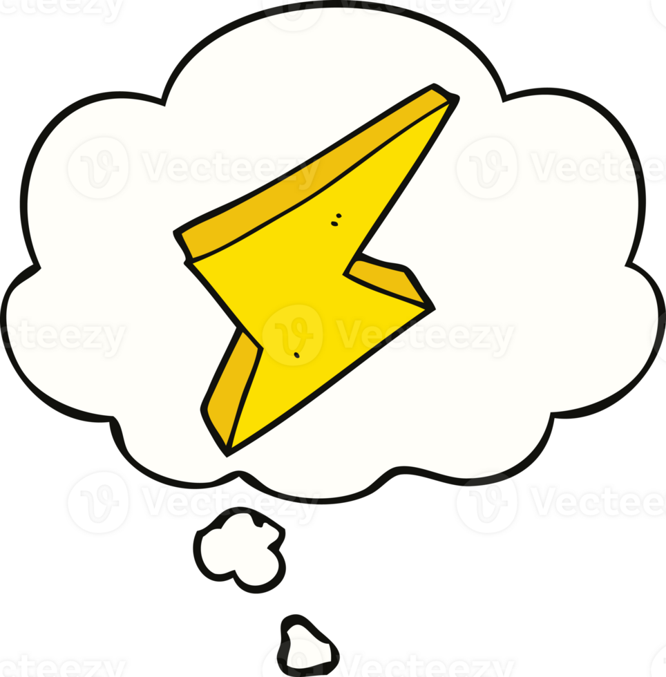 cartoon lightning with thought bubble png