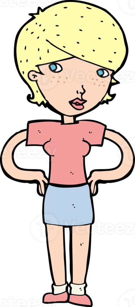 cartoon woman with hands on hips png
