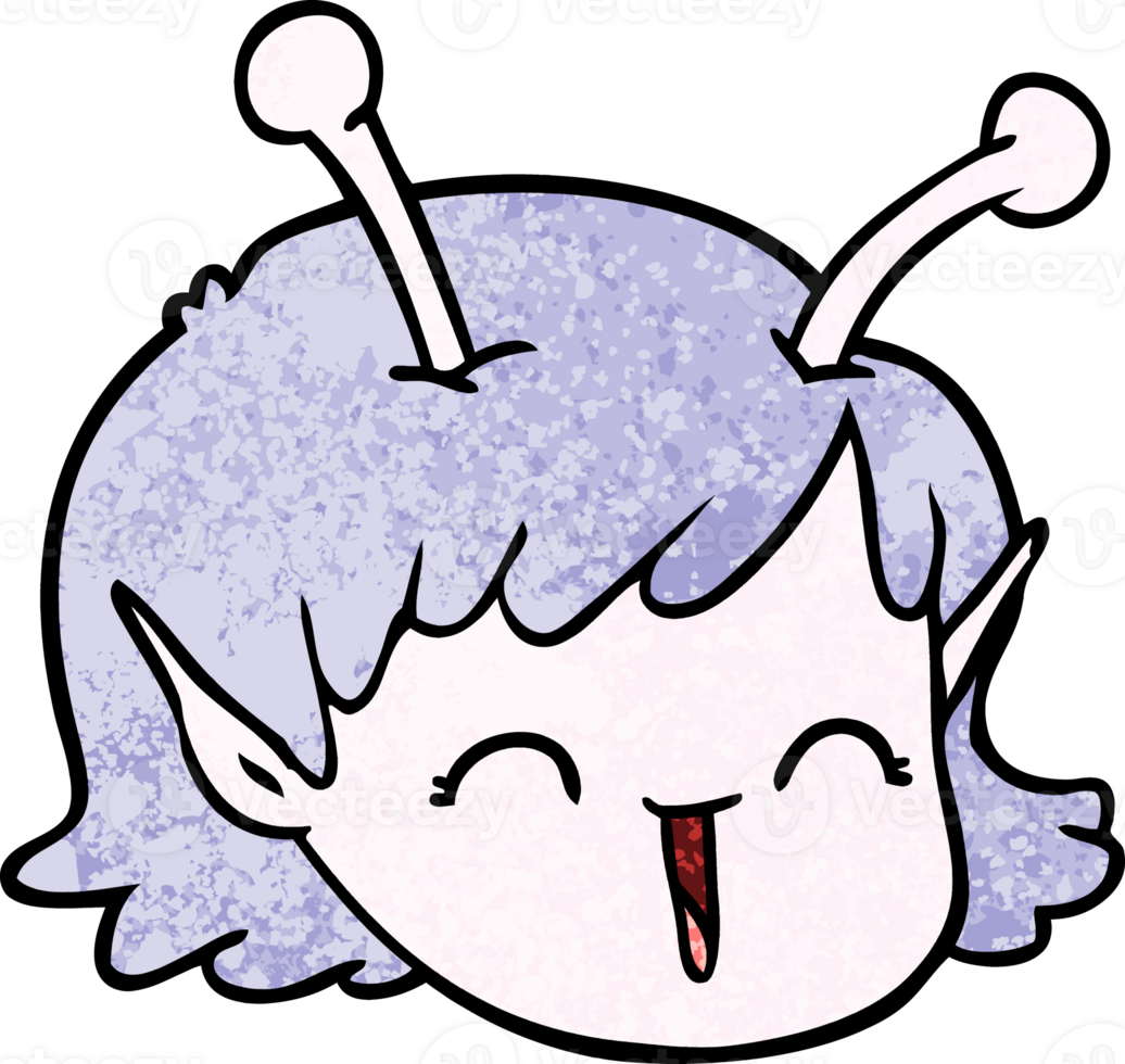 cartoon alien space girl face png