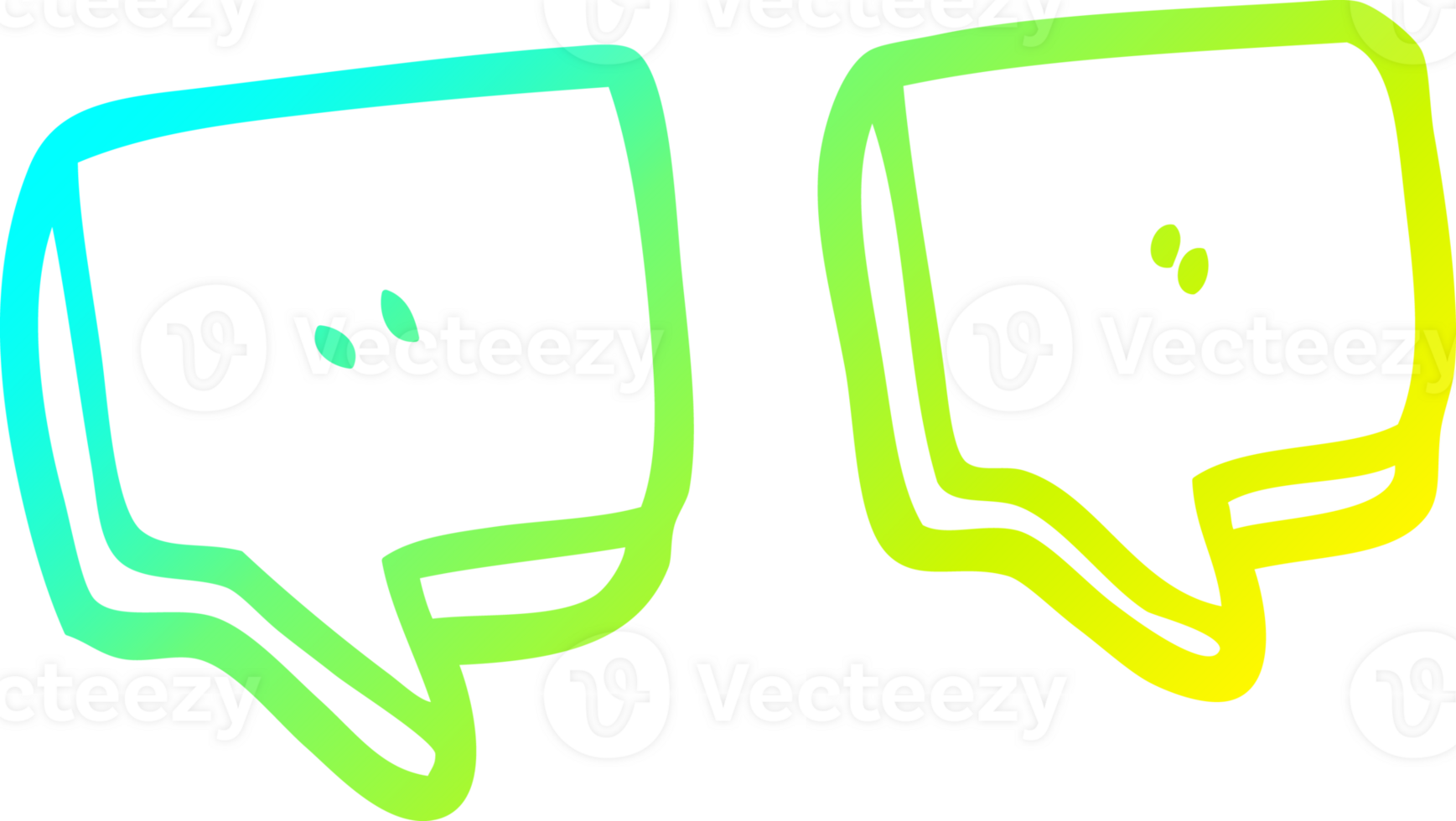cold gradient line drawing of a cartoon quotation marks png