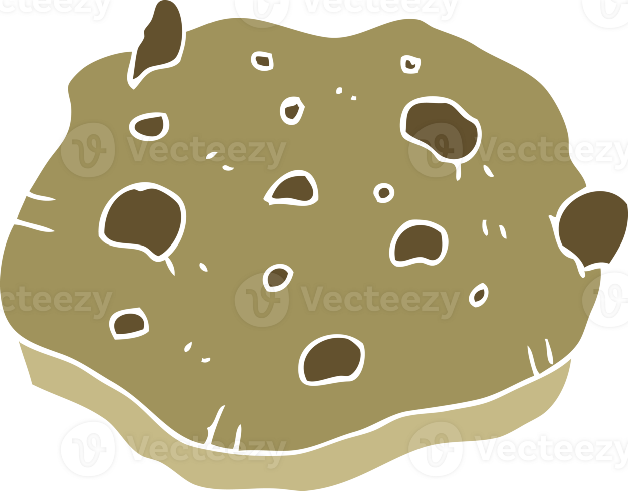 flat color illustration of chocolate chip cookie png