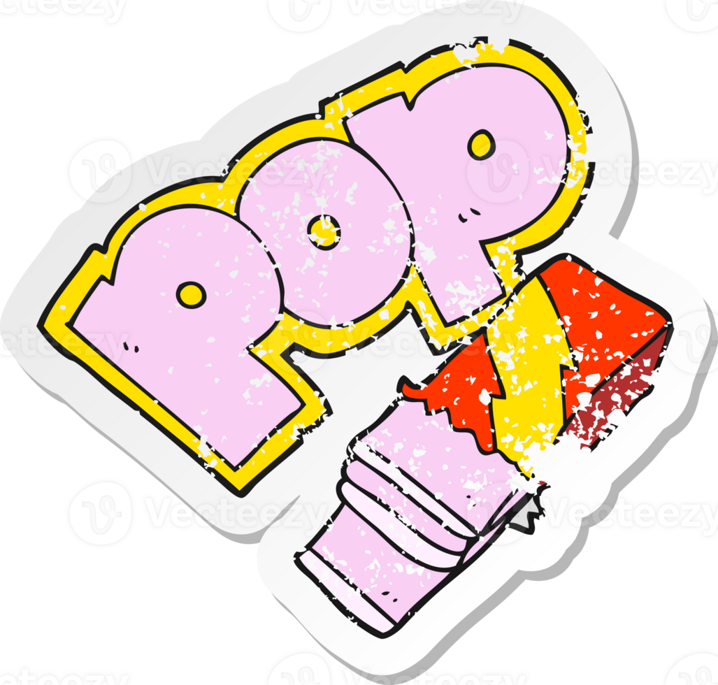 retro distressed sticker of a cartoon bubble gum png
