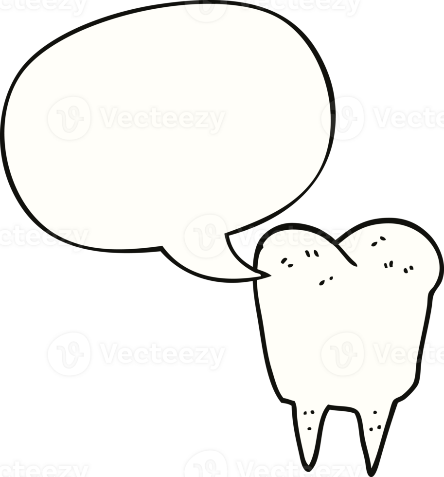 cartoon tooth with speech bubble png