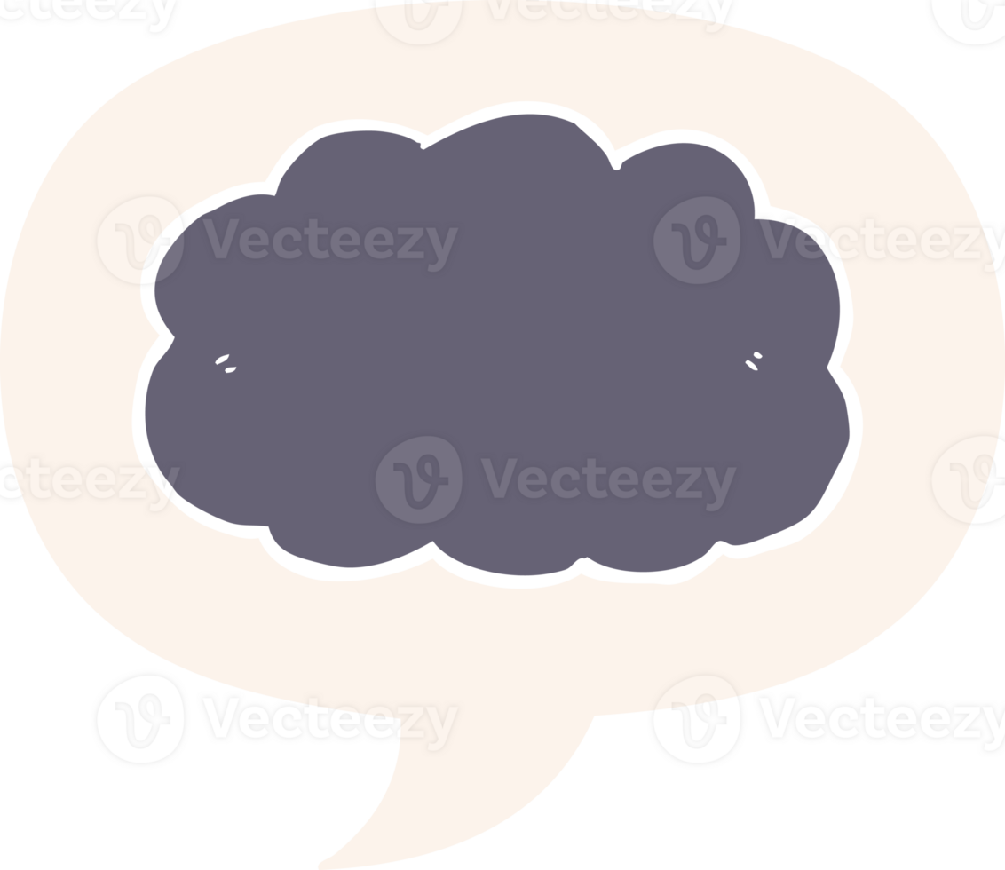 cartoon cloud with speech bubble in retro style png