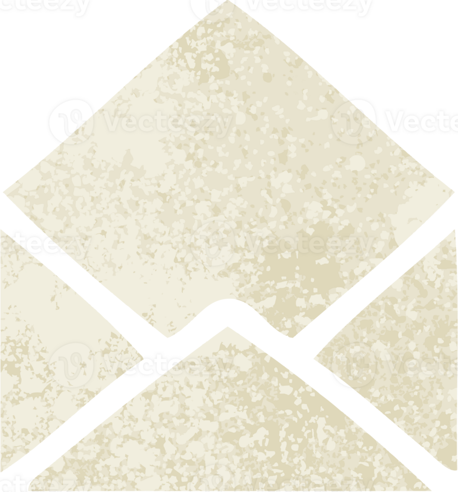 retro illustration style cartoon of a paper envelope png