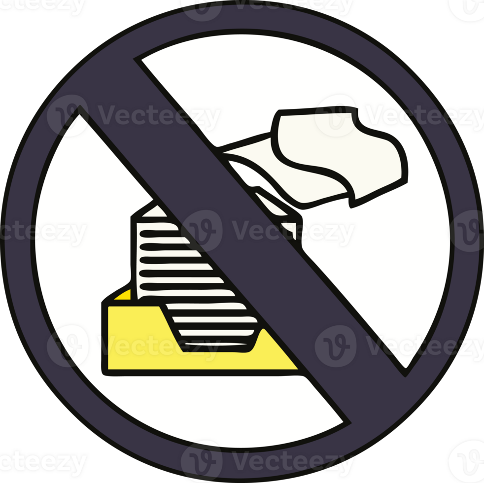 cute cartoon of a paper ban sign png