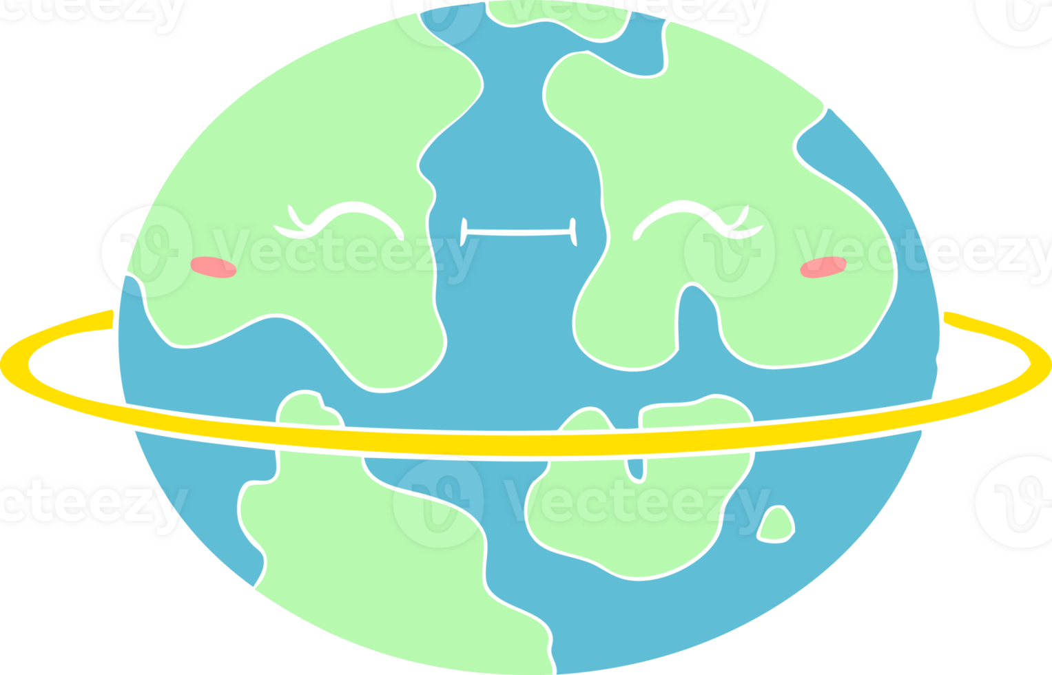 flat color style cartoon habitable alien planet png