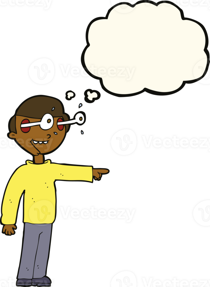 cartoon staring man with thought bubble png