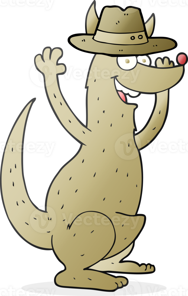 hand drawn cartoon kangaroo png