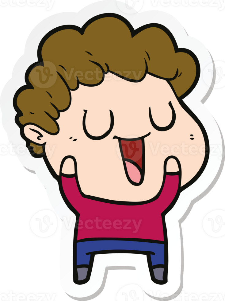 sticker of a laughing cartoon man png