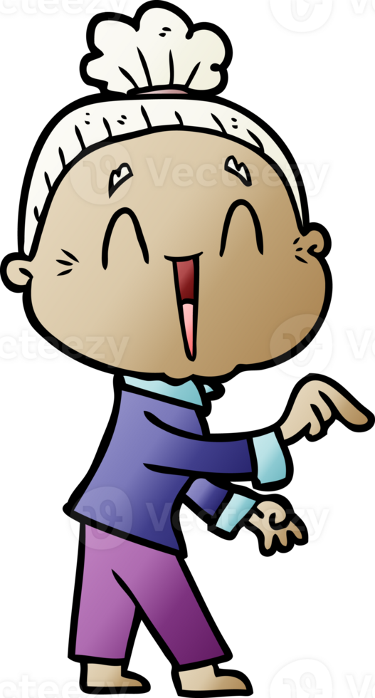 cartoon happy old lady png