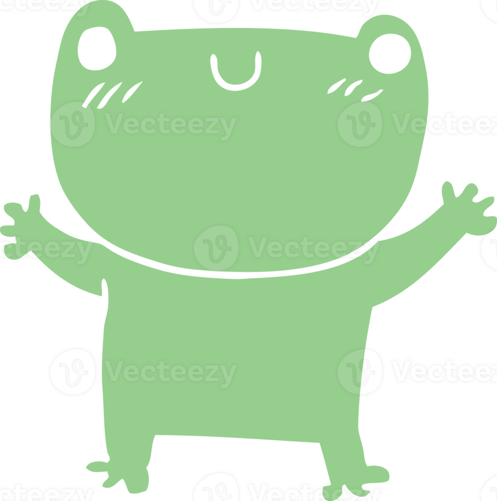 flat color style cartoon frog png