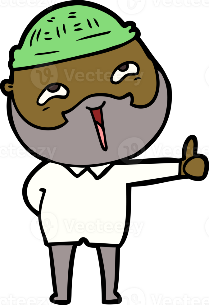 cartoon happy bearded man png
