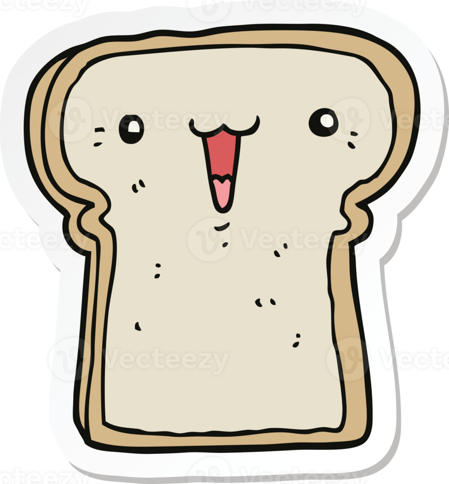 sticker of a cute cartoon toast png