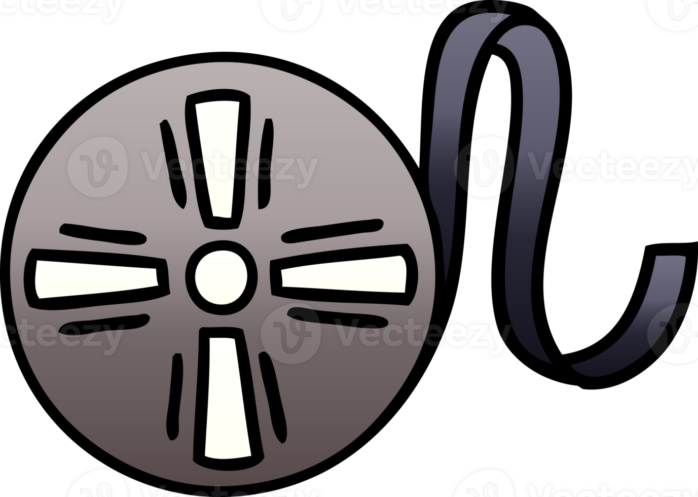 gradient shaded cartoon of a movie tape png