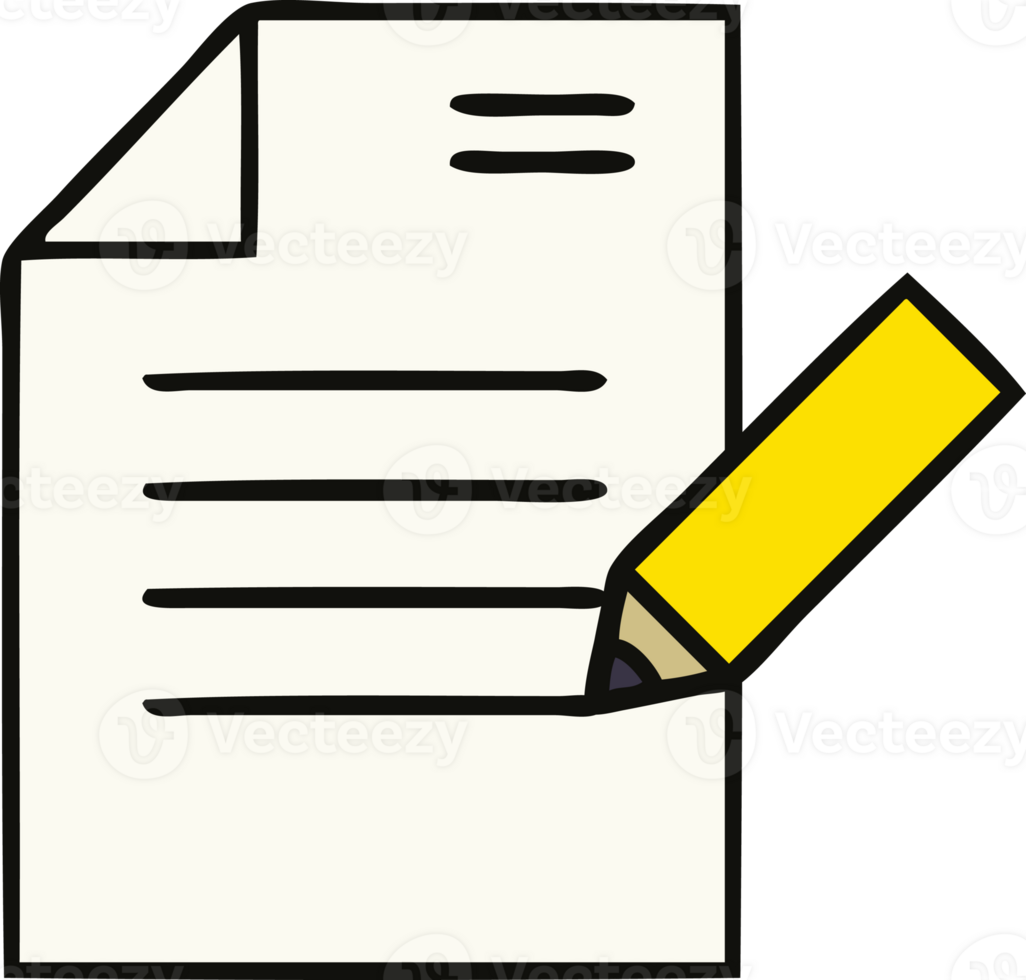 cute cartoon of a of writing a document png