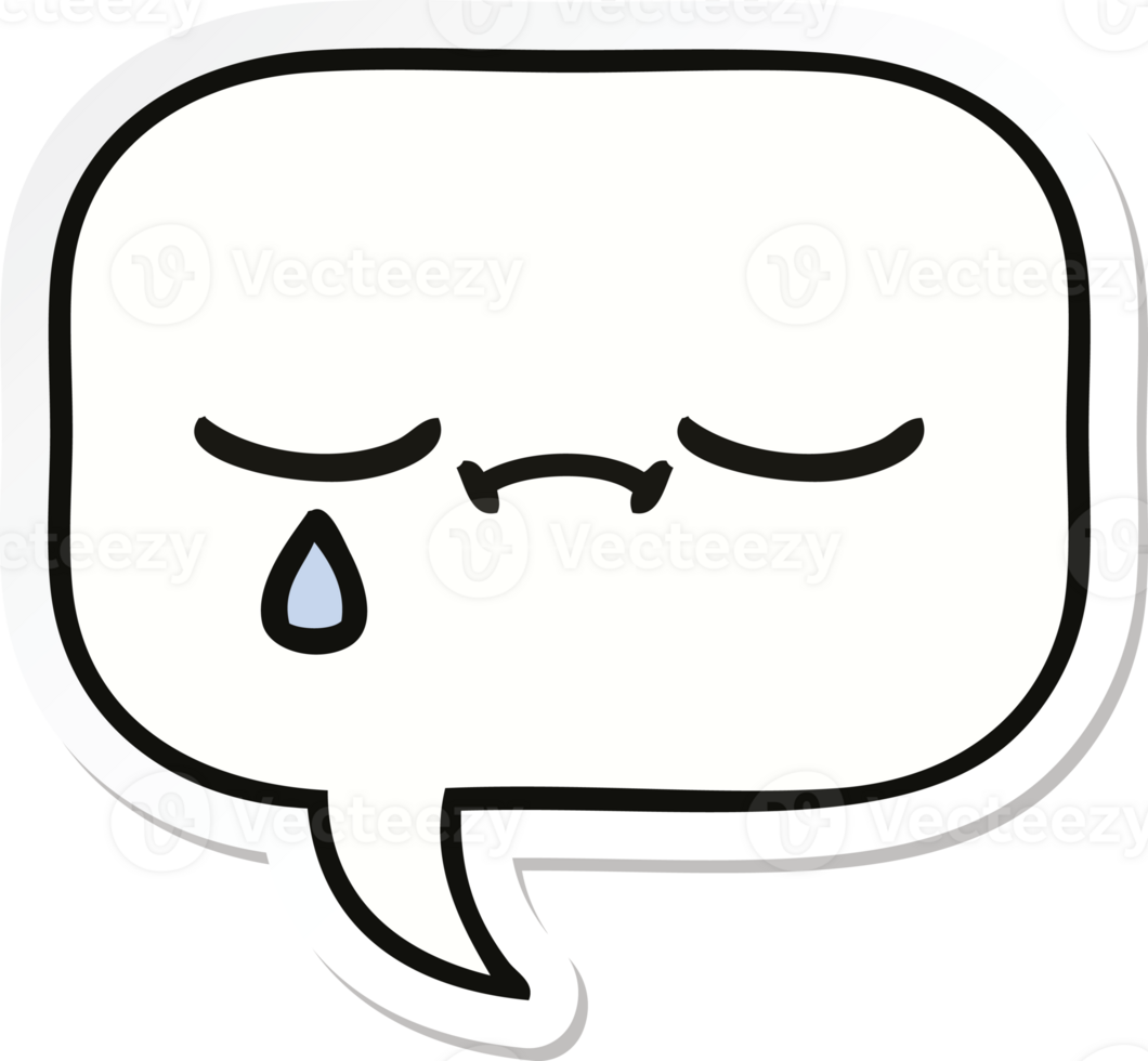 sticker of a cute cartoon speech bubble png