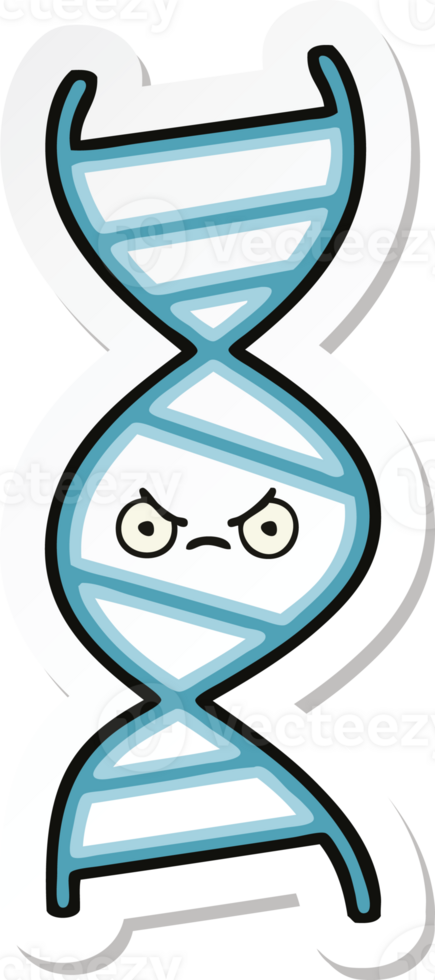 sticker of a cute cartoon DNA strand png