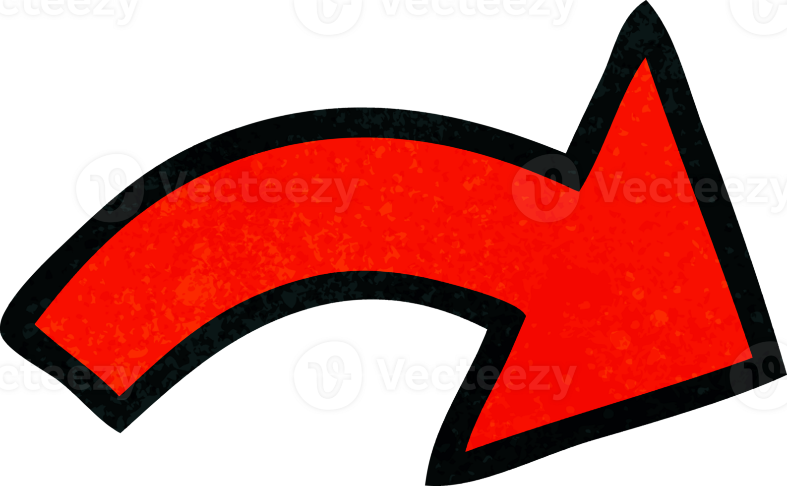 retro grunge texture cartoon of a directional arrow png