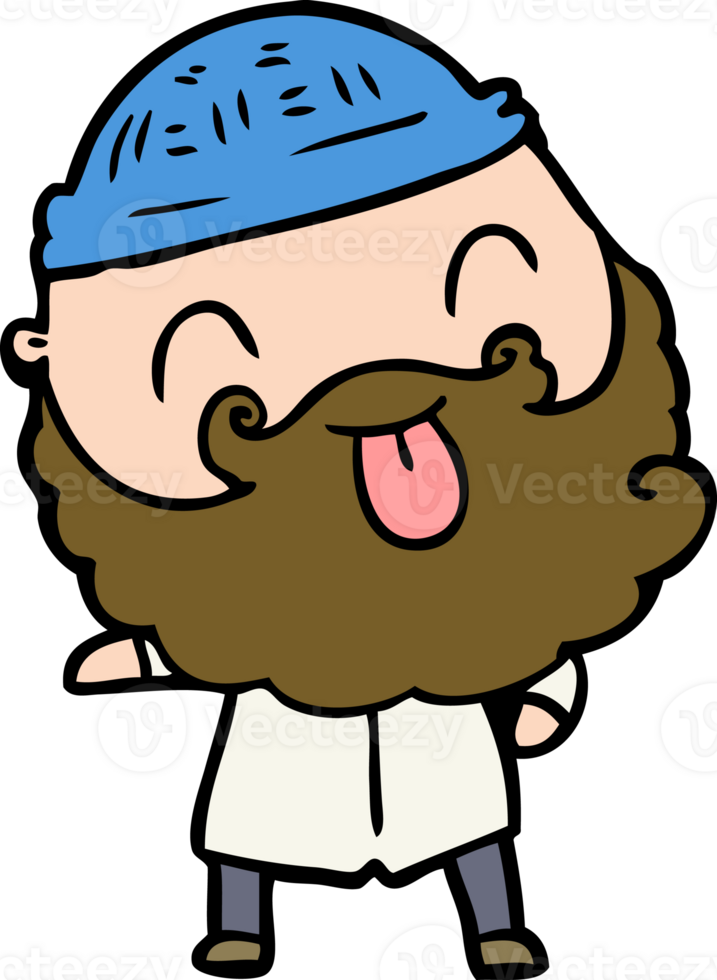 man with beard sticking out tongue png