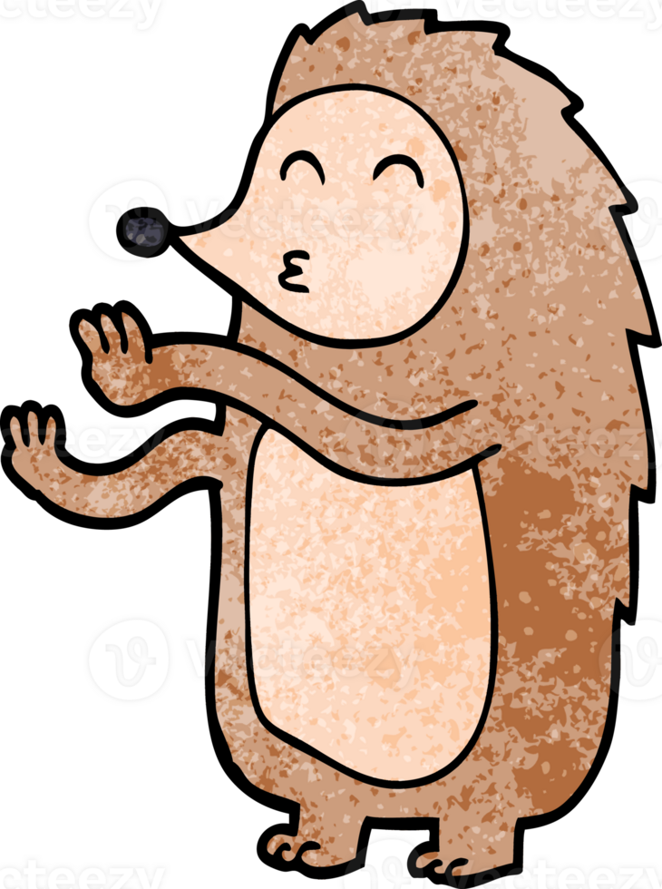 cartoon doodle happy hedgehog png