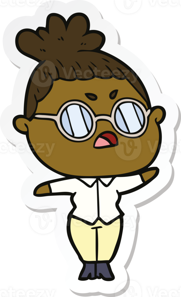 sticker of a cartoon annoyed woman png