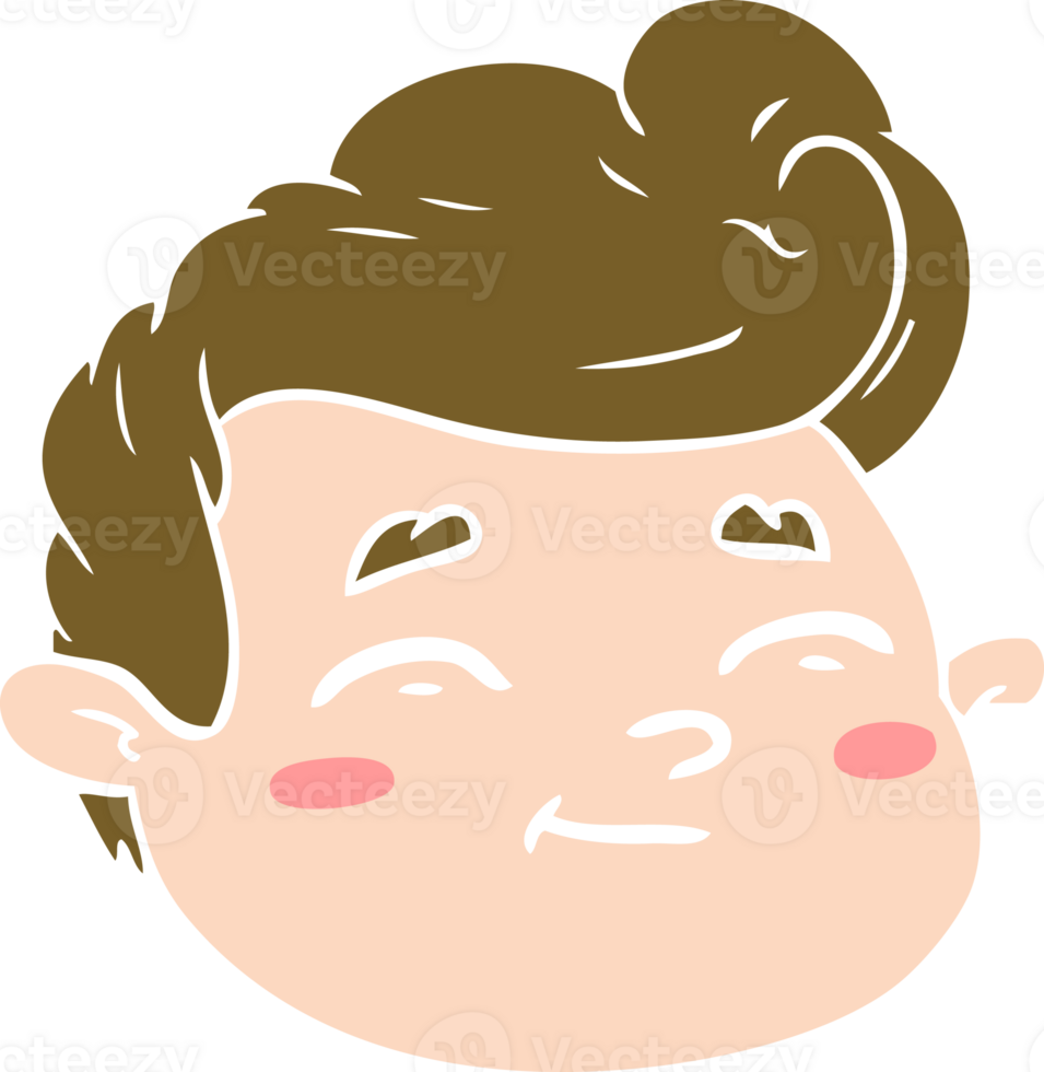flat color style cartoon male face png