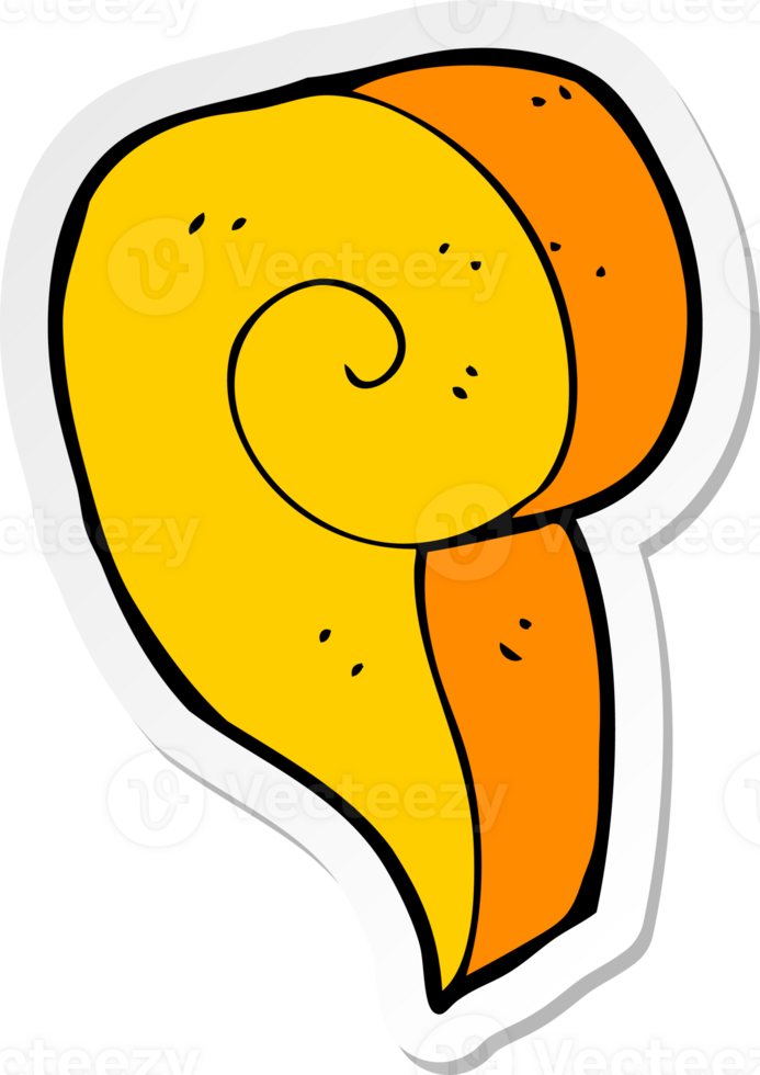 sticker of a cartoon decorative swirl symbol png