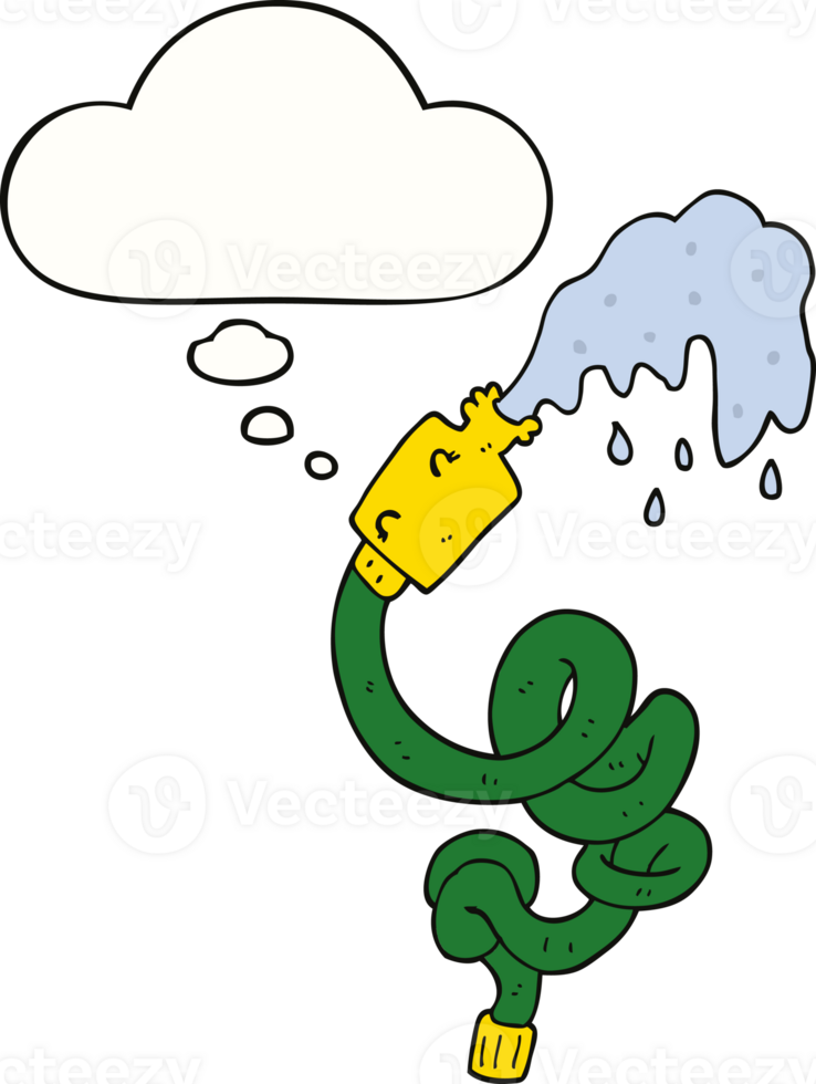 cartoon hosepipe with thought bubble png