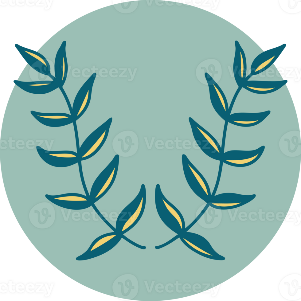 iconic tattoo style image of a laurel png