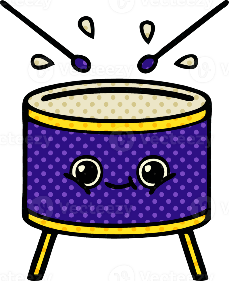 comic book style cartoon of a drum png