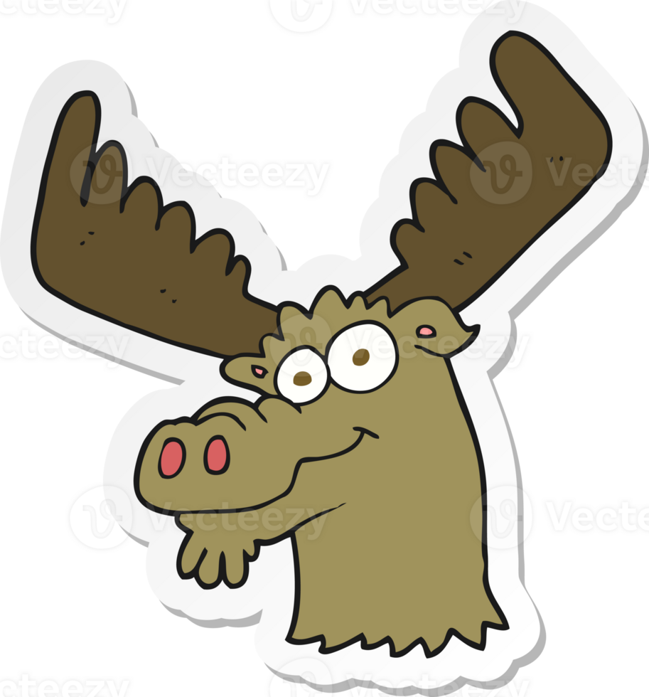 klistermärke av en tecknad älg png