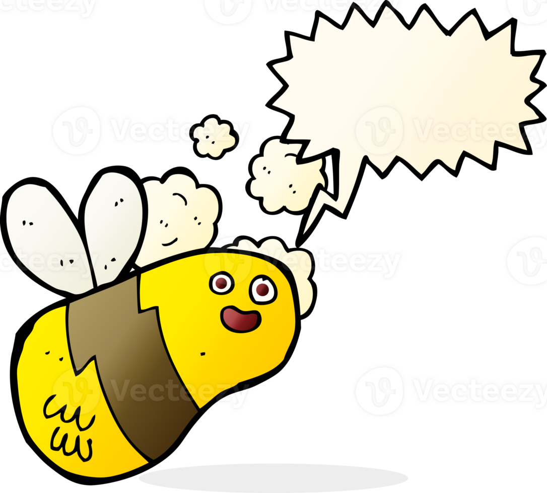 cartoon bee with speech bubble png