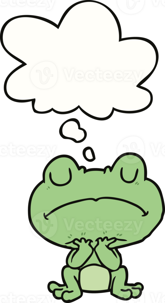 cartoon frog with thought bubble png