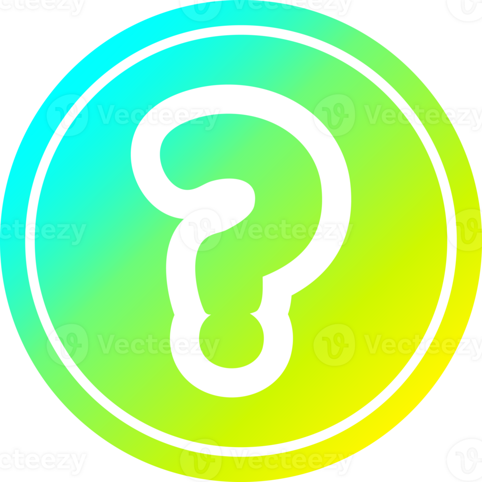 question mark circular icon with cool gradient finish png