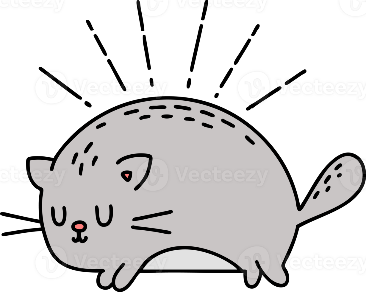 illustration of a traditional tattoo style happy cat png