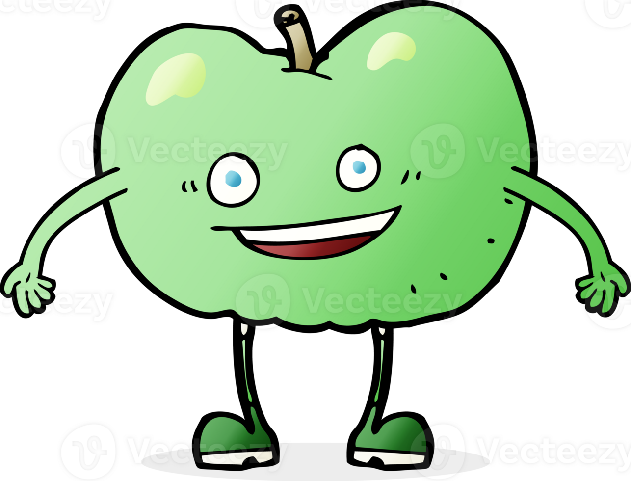 personaje de manzana feliz de dibujos animados png