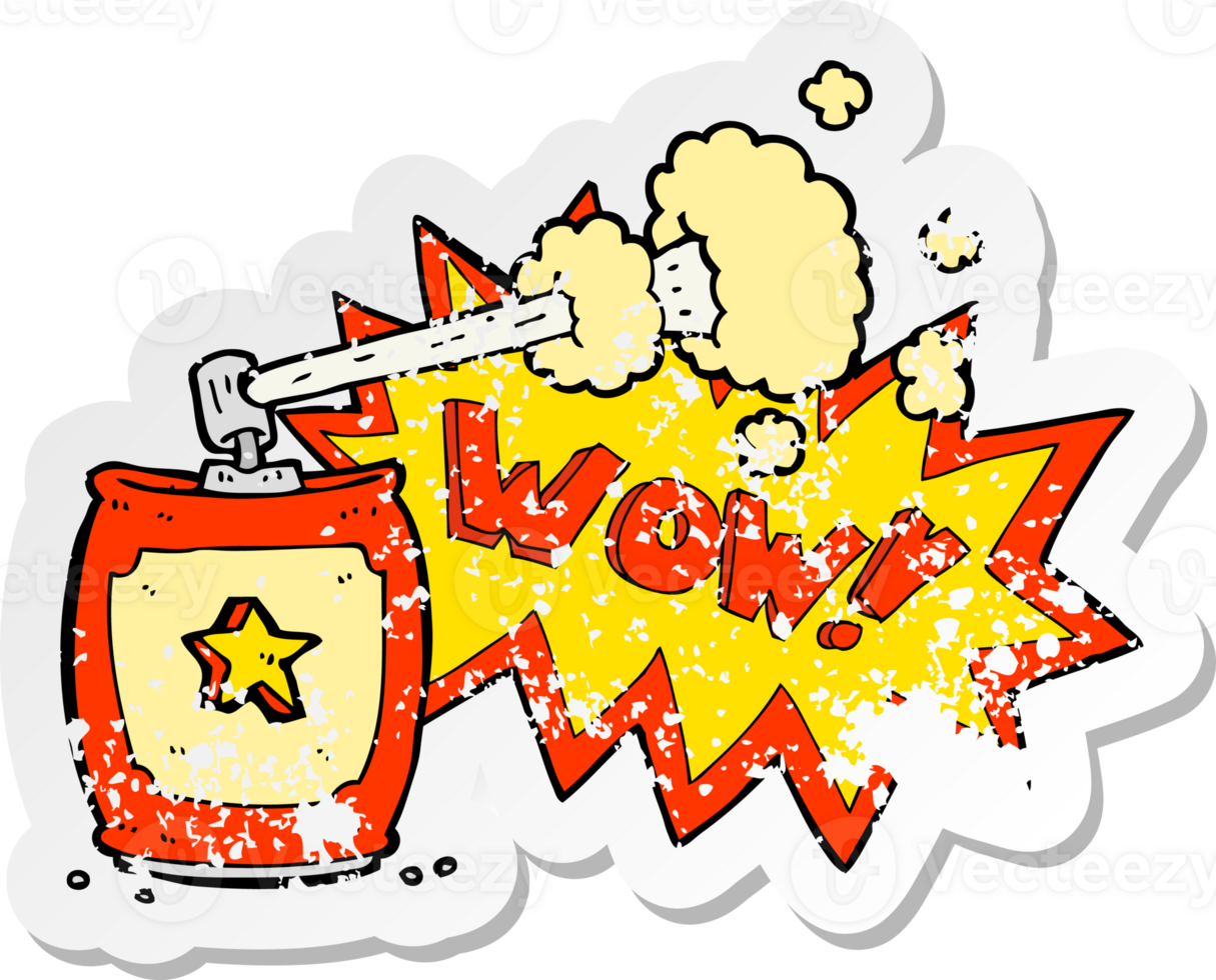 retro distressed sticker of a amazing spray png