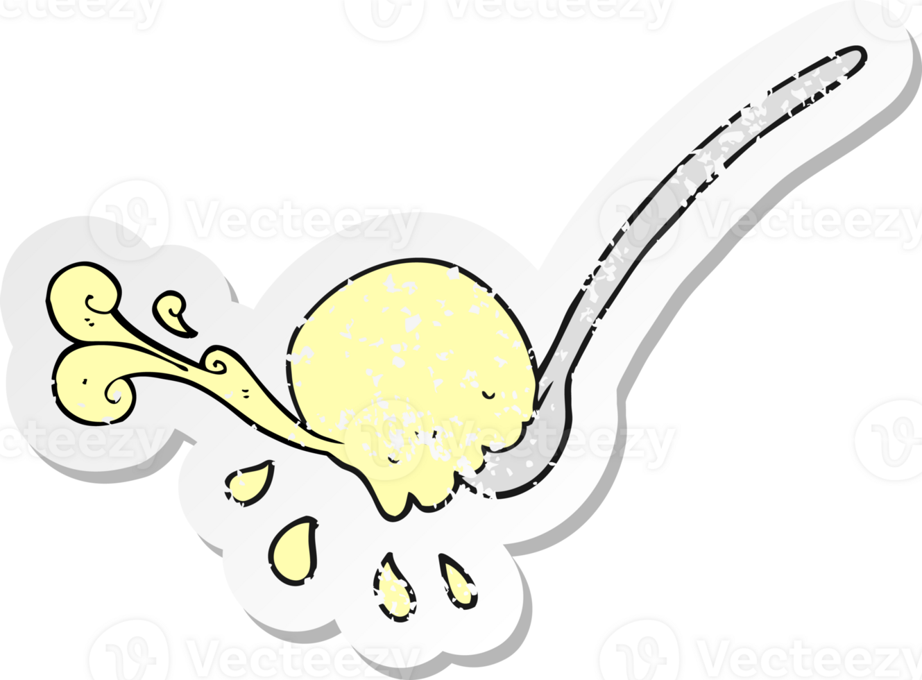 retro distressed sticker of a cartoon scoop of icecream png