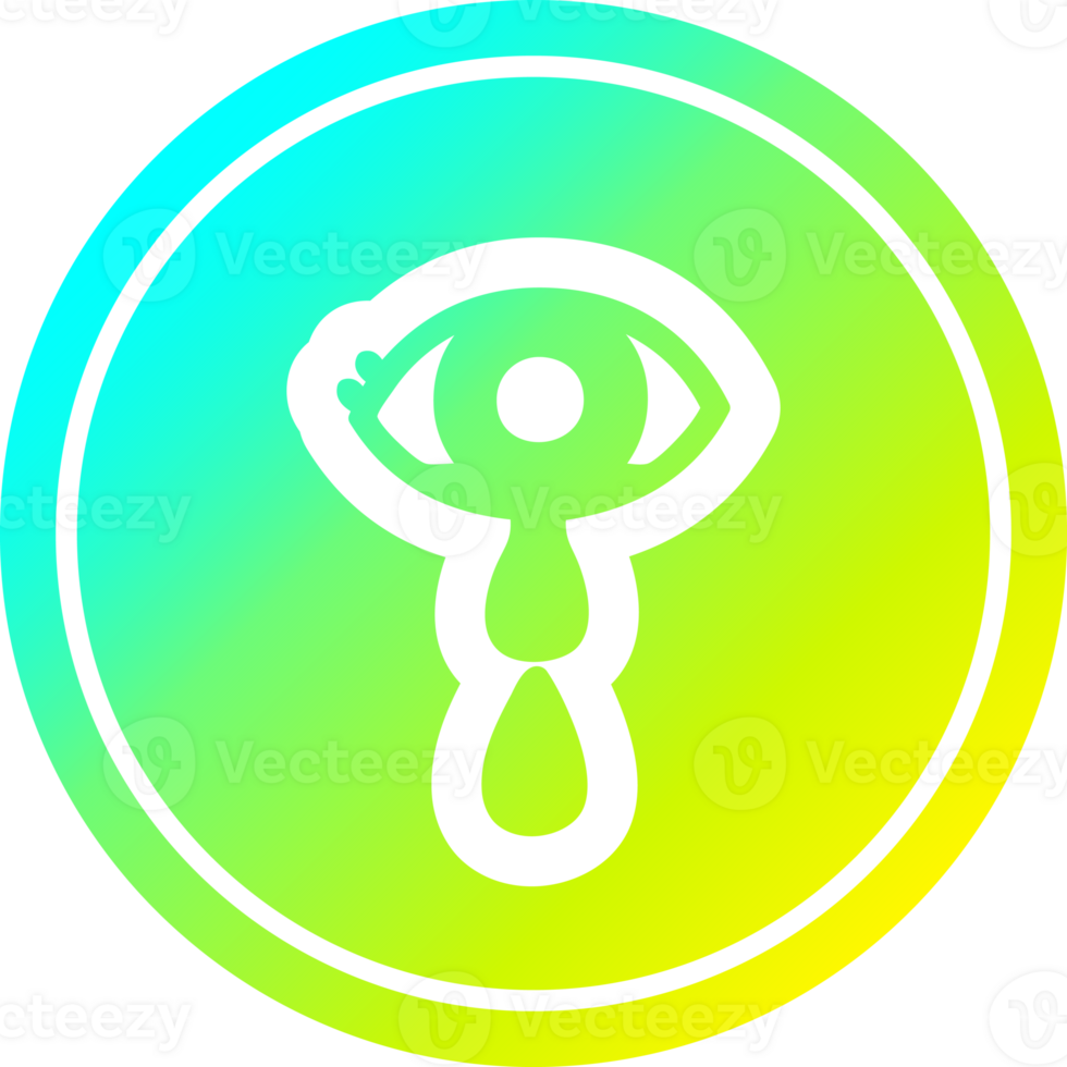 crying eye circular icon with cool gradient finish png