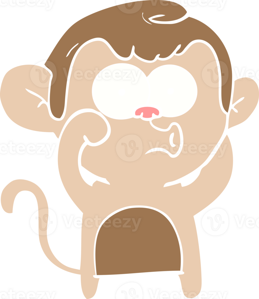 flat color style cartoon hooting monkey png