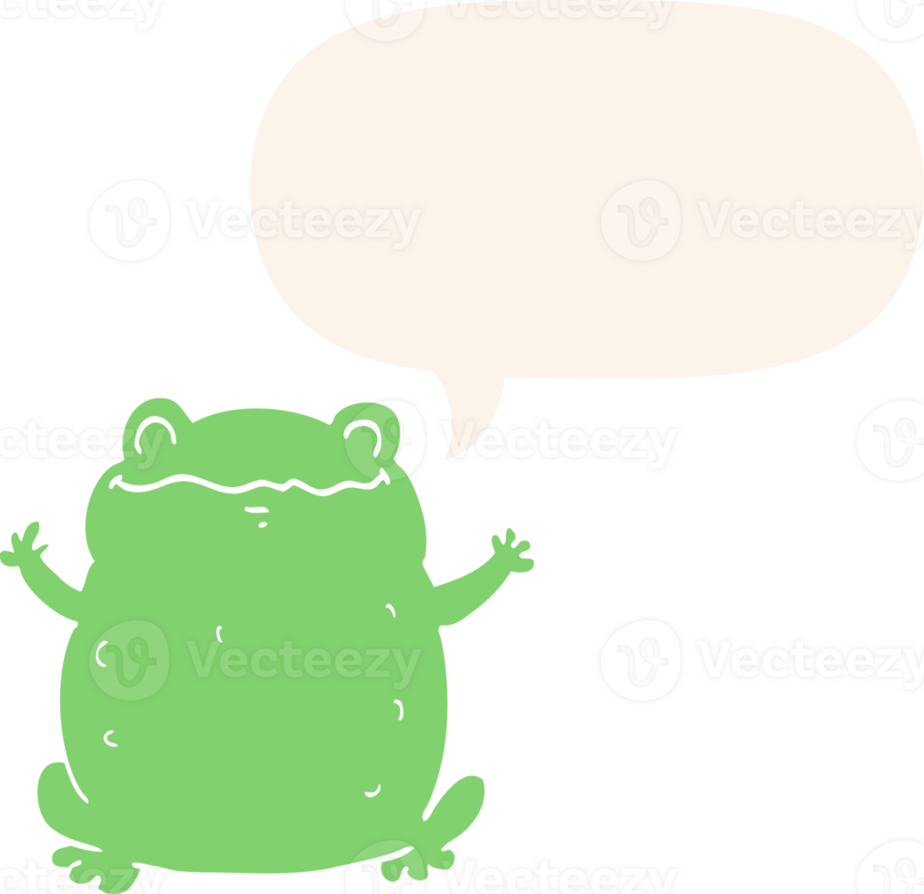 cartoon toad with speech bubble in retro style png