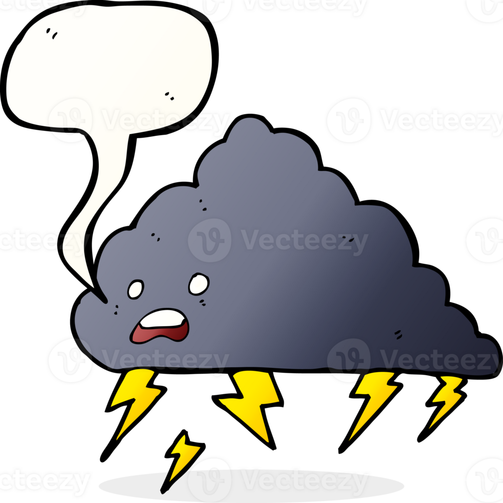 cartoon thundercloud with speech bubble png