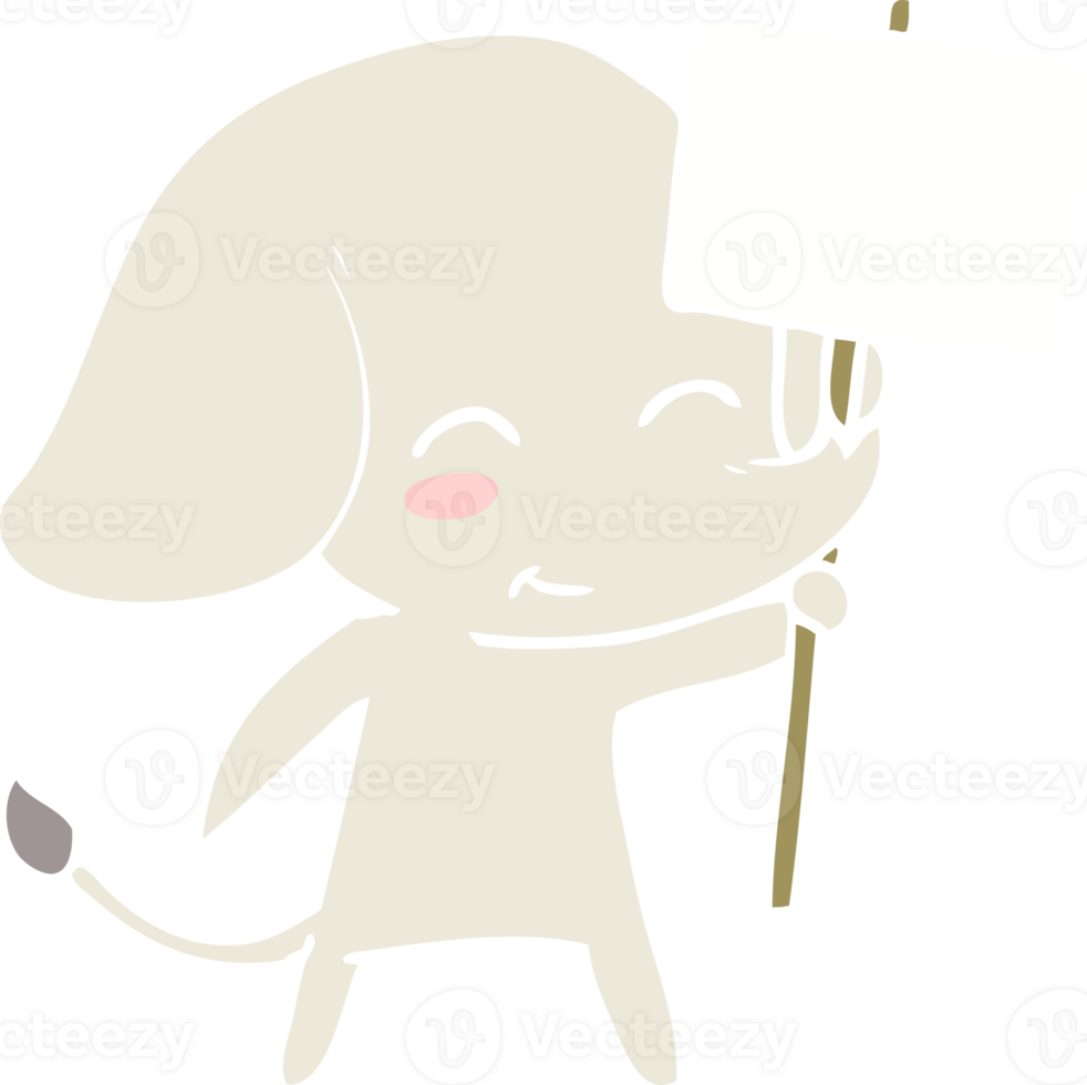 cute flat color style cartoon elephant png