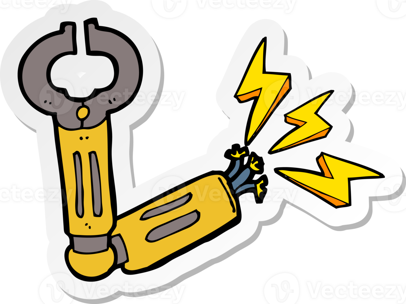 sticker of a cartoon robot arm png