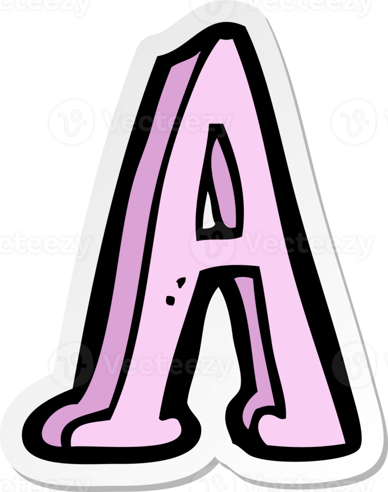 sticker of a cartoon letter A png